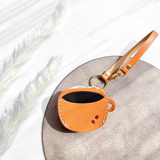 コーヒーフォルムの本革コードホルダー《送料無料》