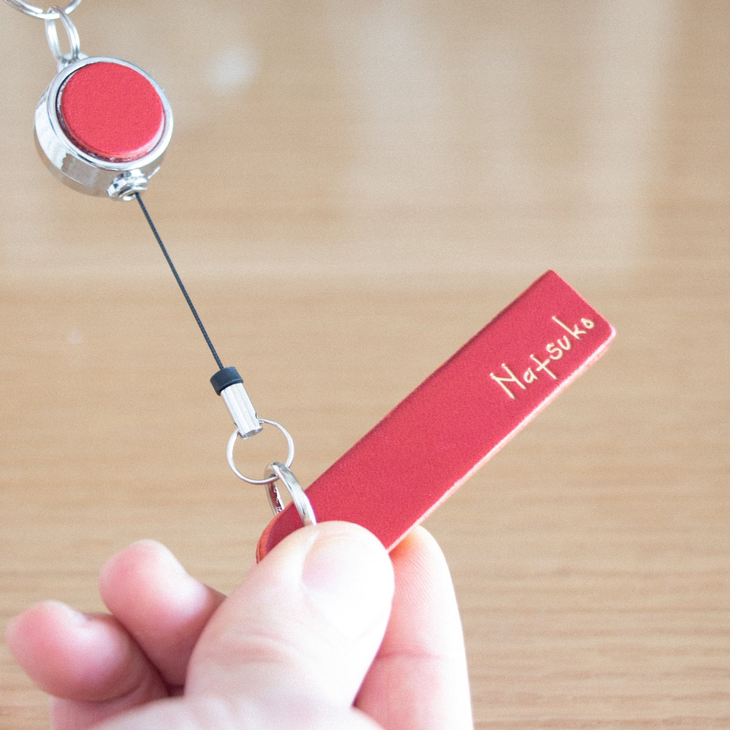 〔ATMのパネルにも♪〕伸ばせるタイプの本革非接触スティック《名入れ対応》