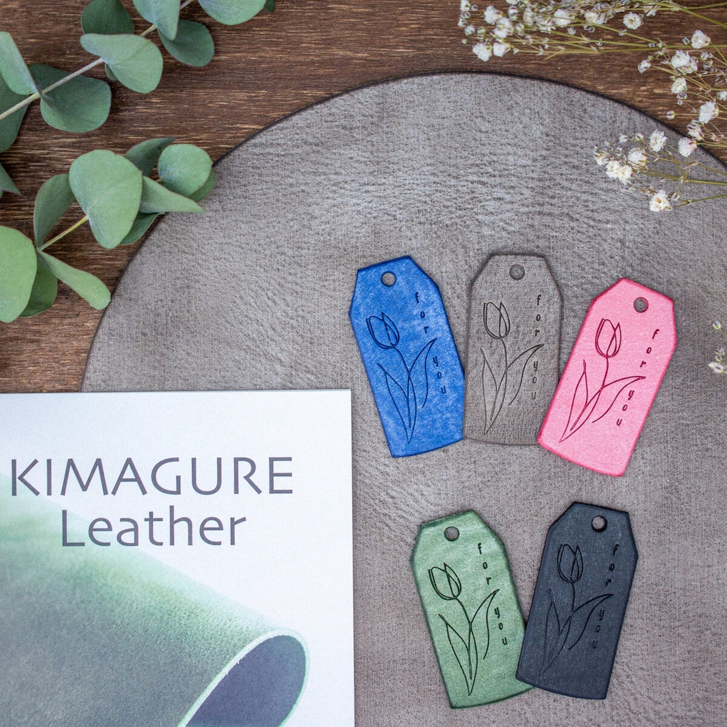 〔父の日ギフトに♪〕気まぐれレザーの靴べら・青空色《名入れ対応・送料無料》