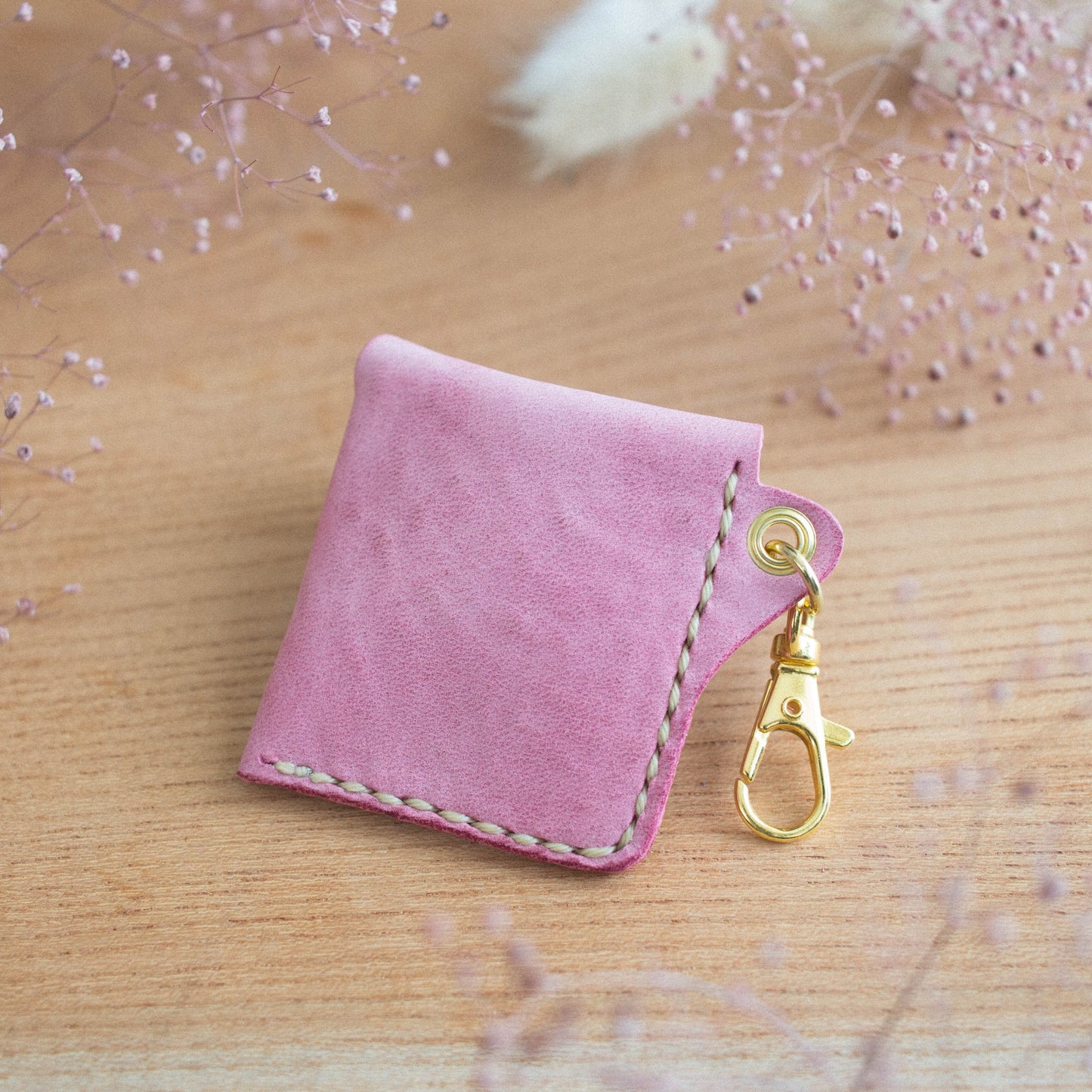 気まぐれレザーのピックケース・撫子色《名入れ対応》