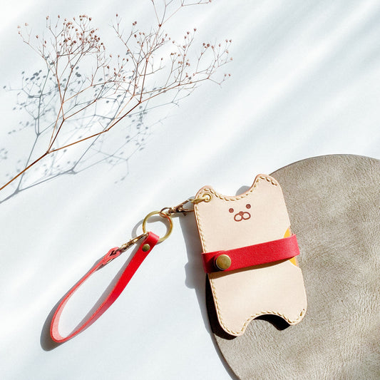 わんこのヌメ革パスケース　<名入れ対応>